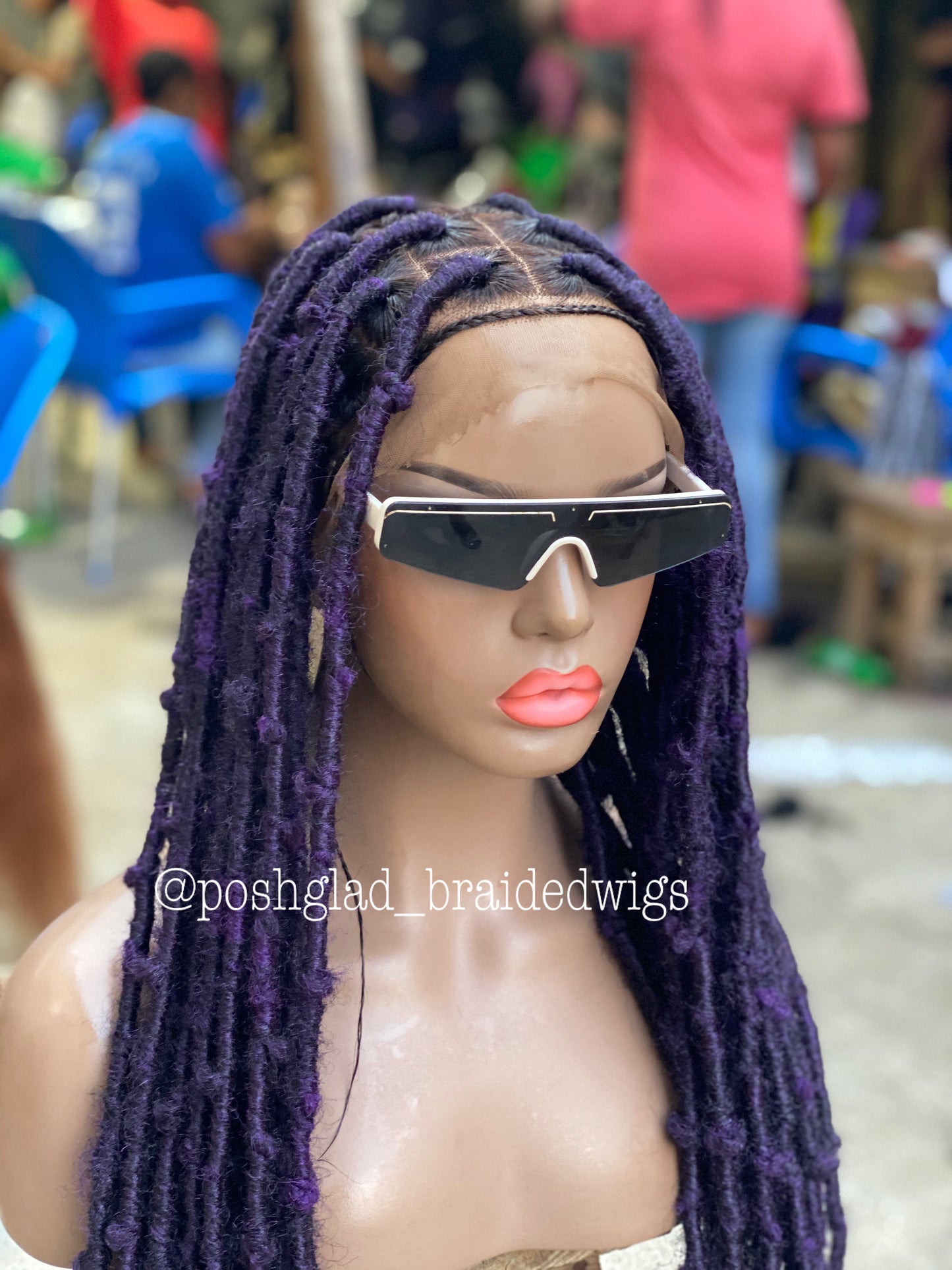 Destress Locs - Full Lace Purple Color - Makeba