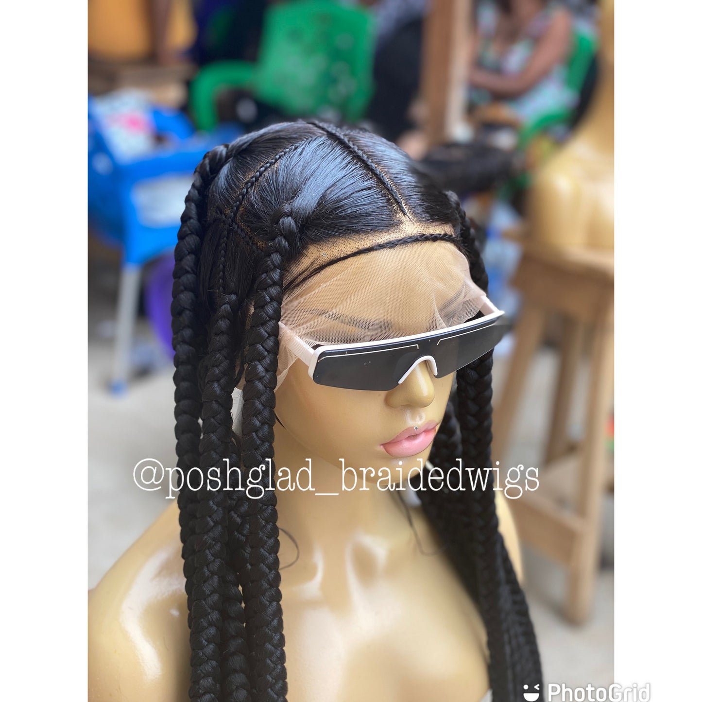 Large Jumbo Knotless Braid Wig "Swiss Full Lace" (Anita)