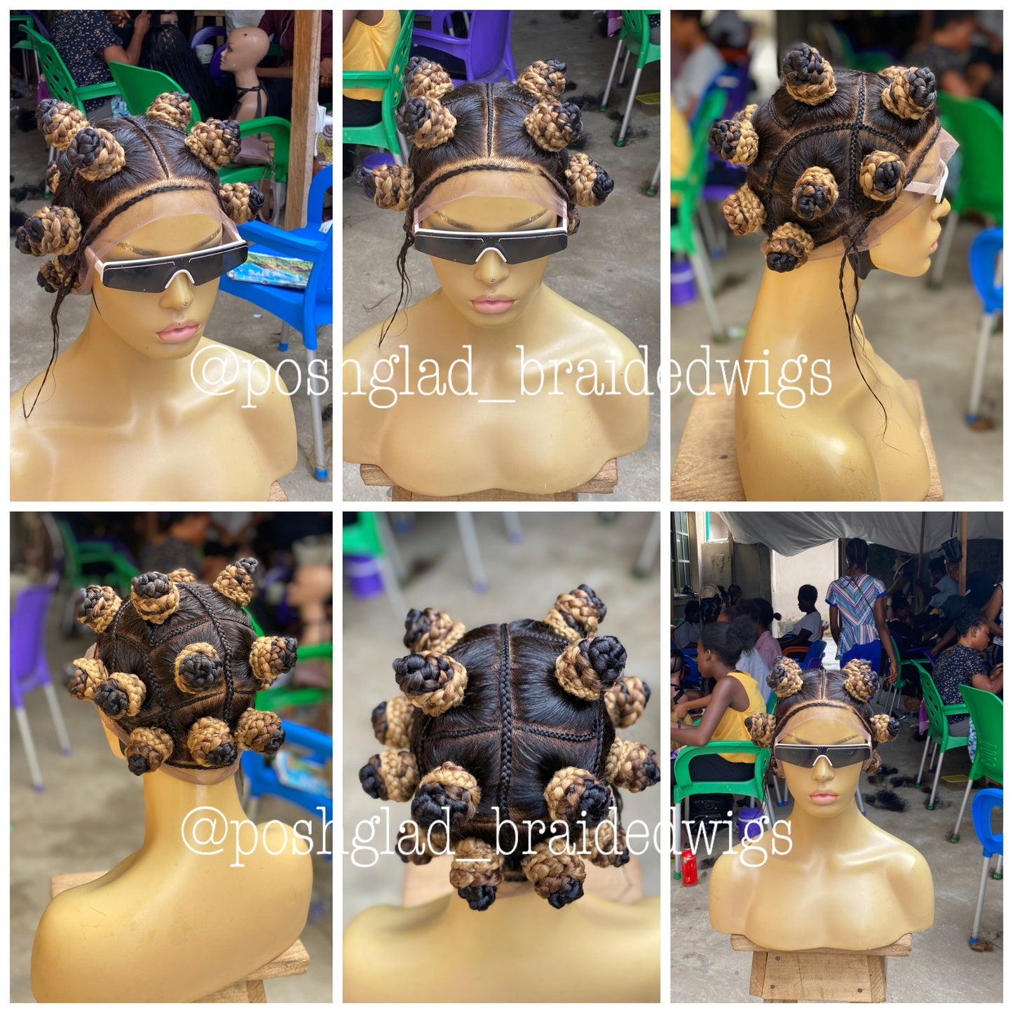 Bantu Knot Wig - Ombre Color - Adanna