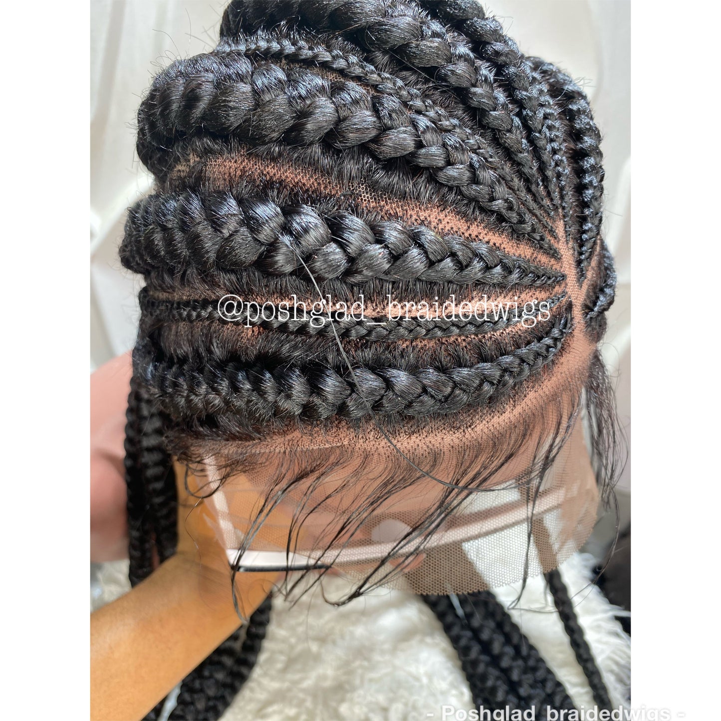 Cornrow Braid Wig - Feed In Braid Color 1B - Bolu