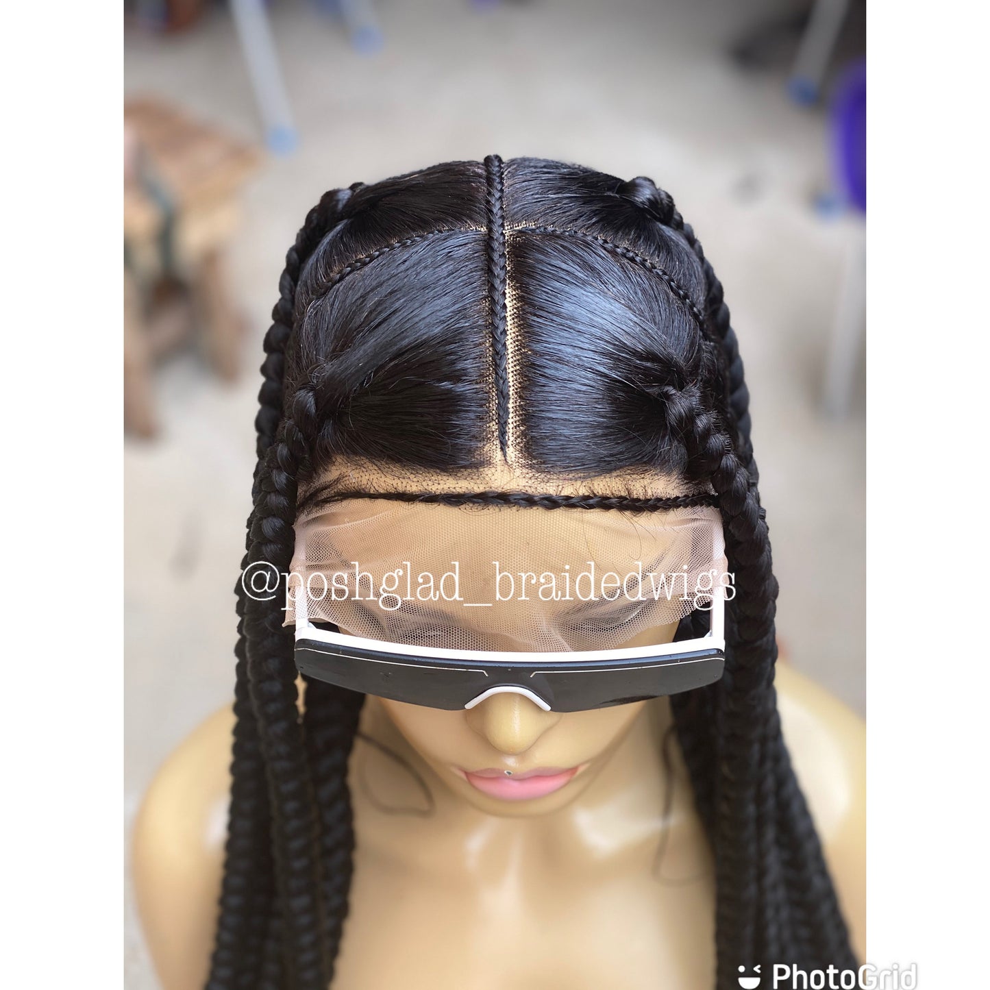 Large Jumbo Knotless Braid Wig "Swiss Full Lace" (Anita)