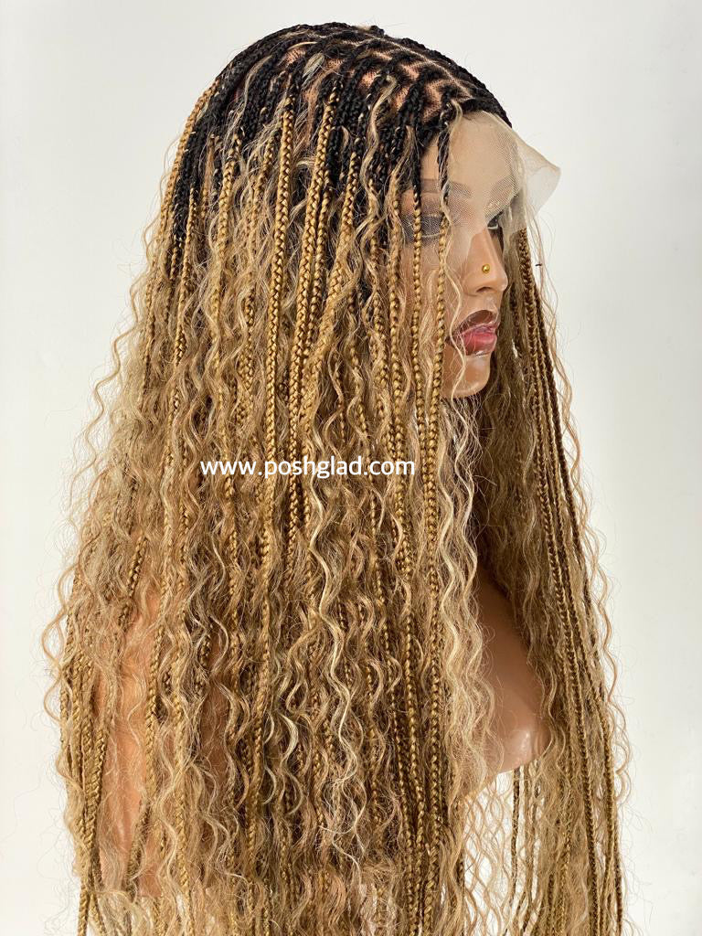 BOHEMIAN KNOTLESS BRAID WIG, FULL LACE, WAIST, VIP LUX COLOR