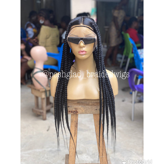 Large Jumbo Knotless Braid Wig "Swiss Full Lace" (Anita)