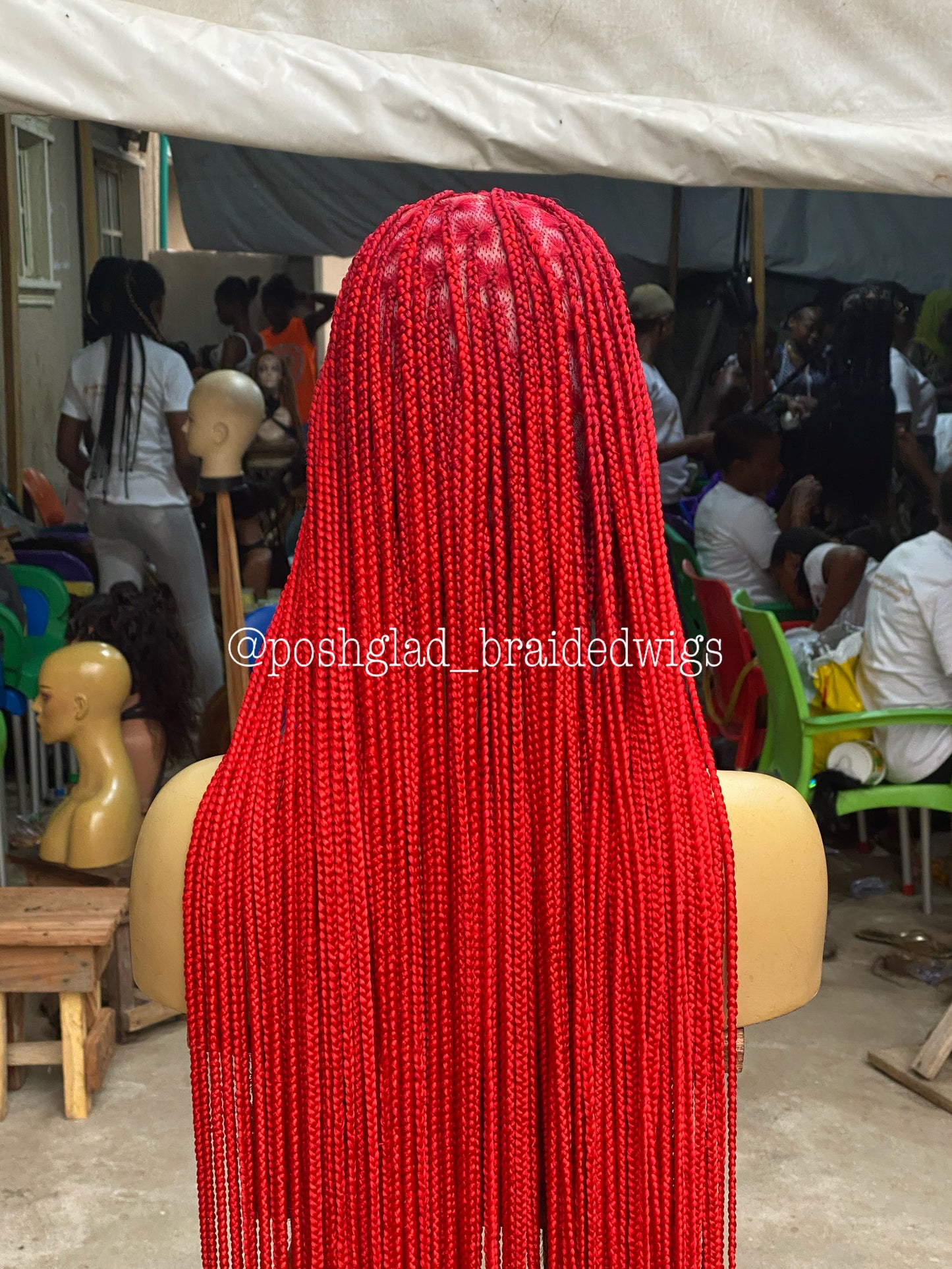 Knotless Braid Wig - Premium Red Calf Length - Kendal
