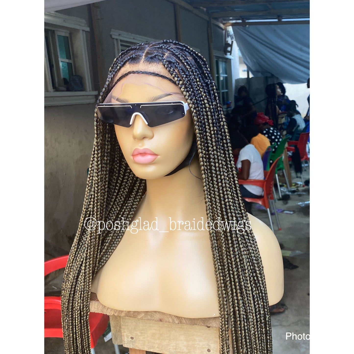 Knotless Braid Wig (Full Lace Custom Color) Glueless, Scalp-Looking
