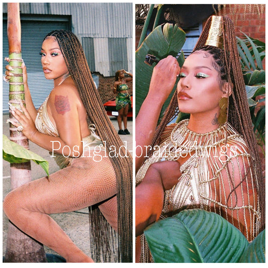 Beyoncé Honey Blonde Knotless Braid Wig "Premium Swiss Full Lace"