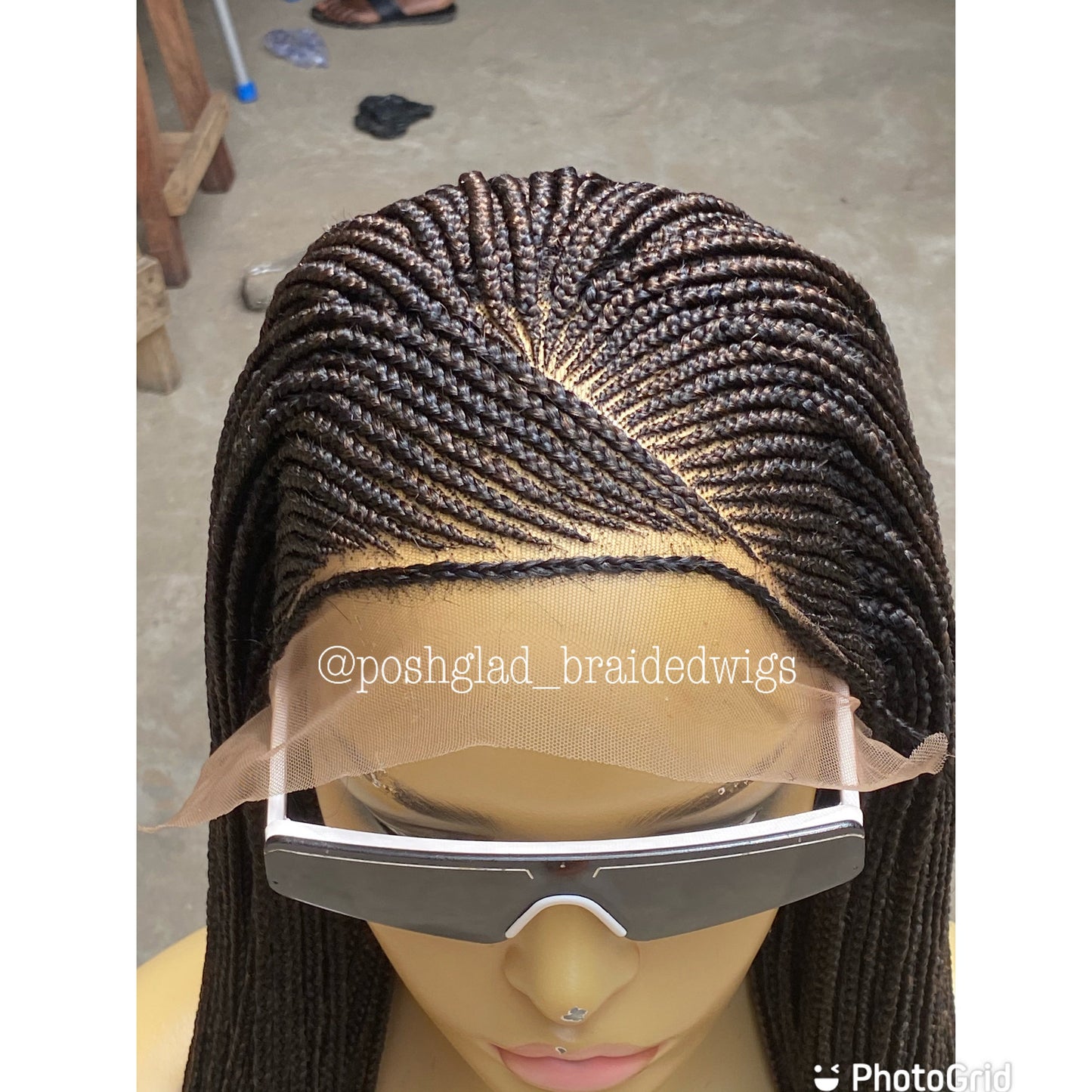 Cornrow Braid Wig - 13x4 Lace Frontal Side Part - Carol