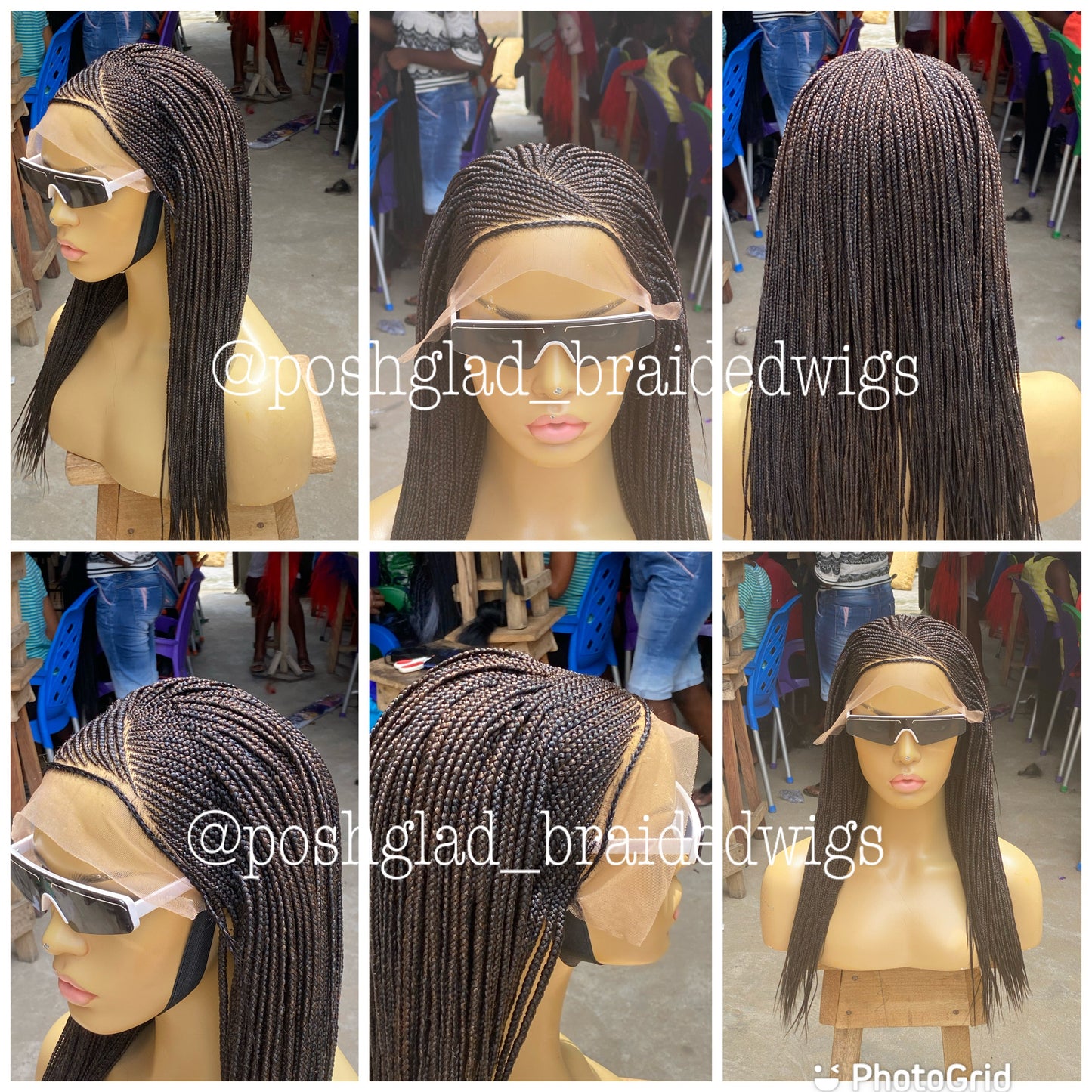 Cornrow Braid Wig - 13x4 Lace Frontal Side Part - Carol