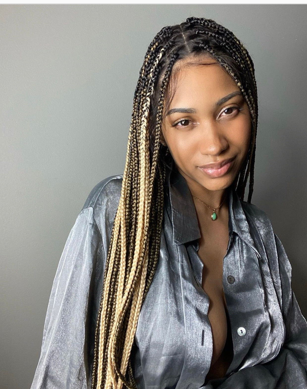 Knotless Braid Wig (Full Lace Custom Color) Glueless, Scalp-Looking