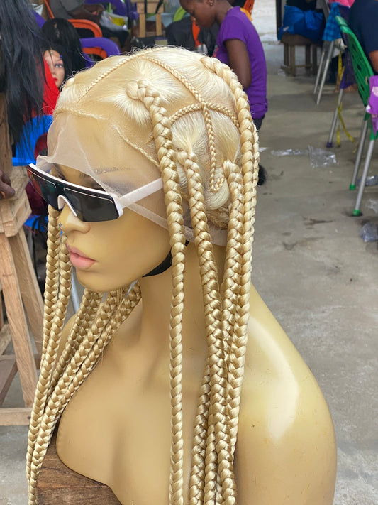 Knotless Braid Wig - Large Plaits  Bright Blonde - Taylor