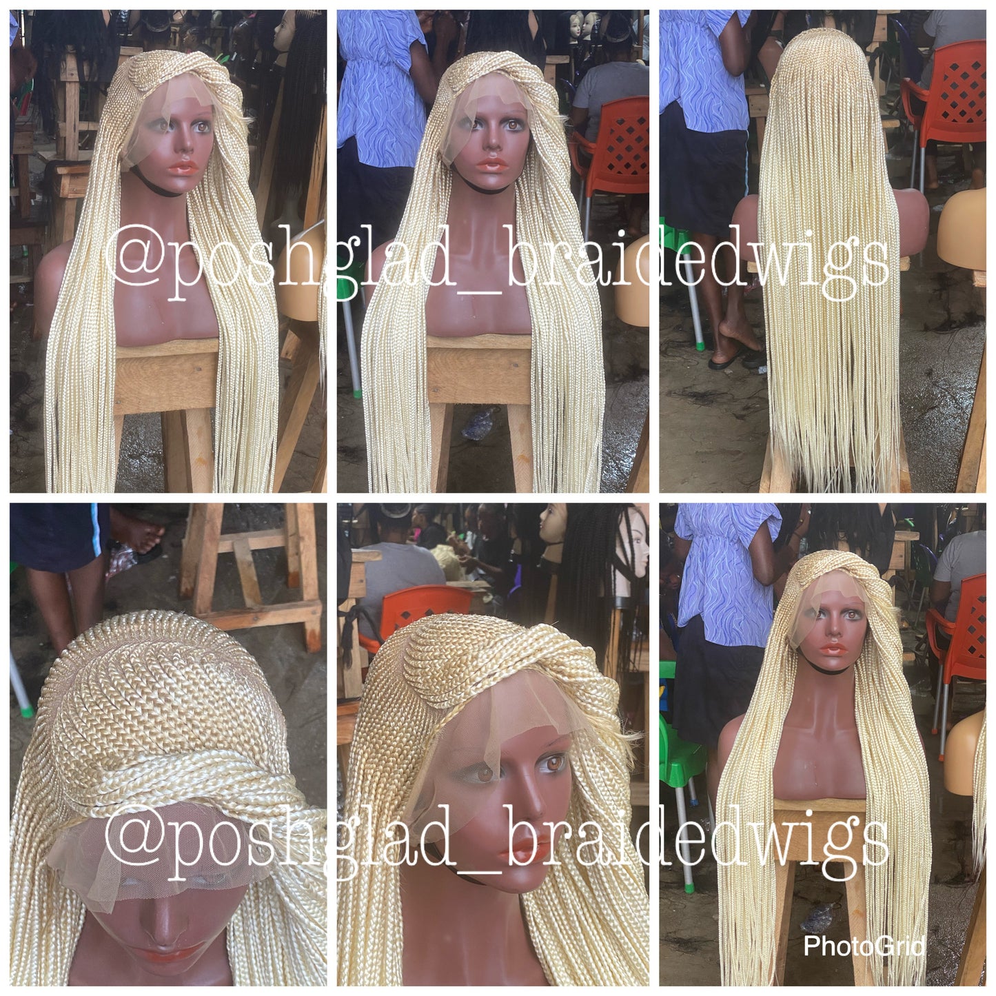 Cornrow Braid Wig - Color 613 Bonde - Bobrisky Inspired