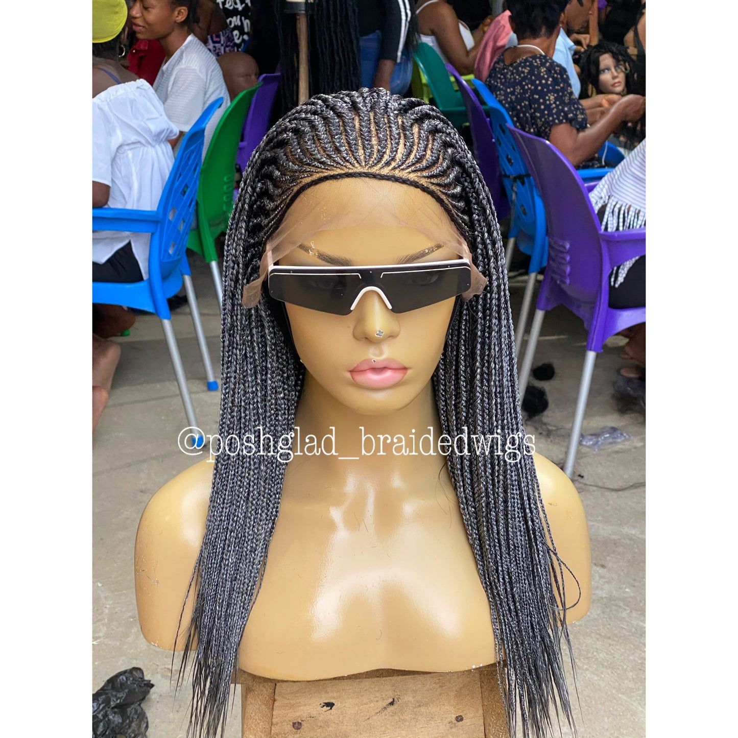 Cornrow Braid Wig - 13x4 Lace Frontal - Olamide