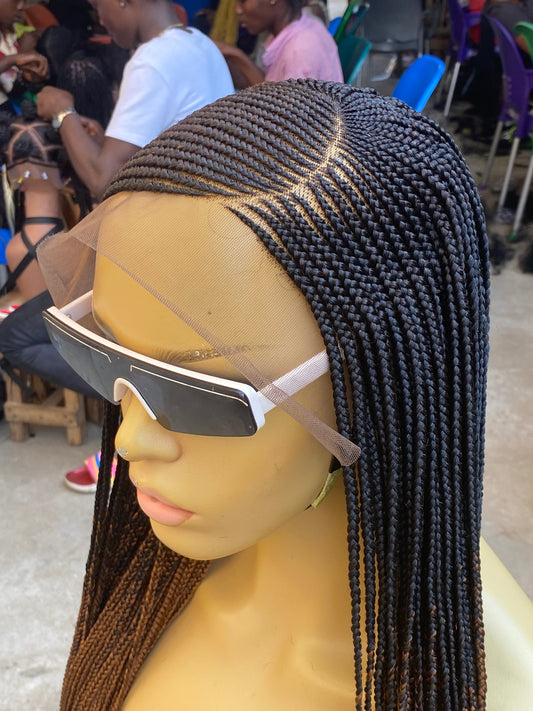 Cornrow Braid Wig (13x4 Lace Frontal) - C cut