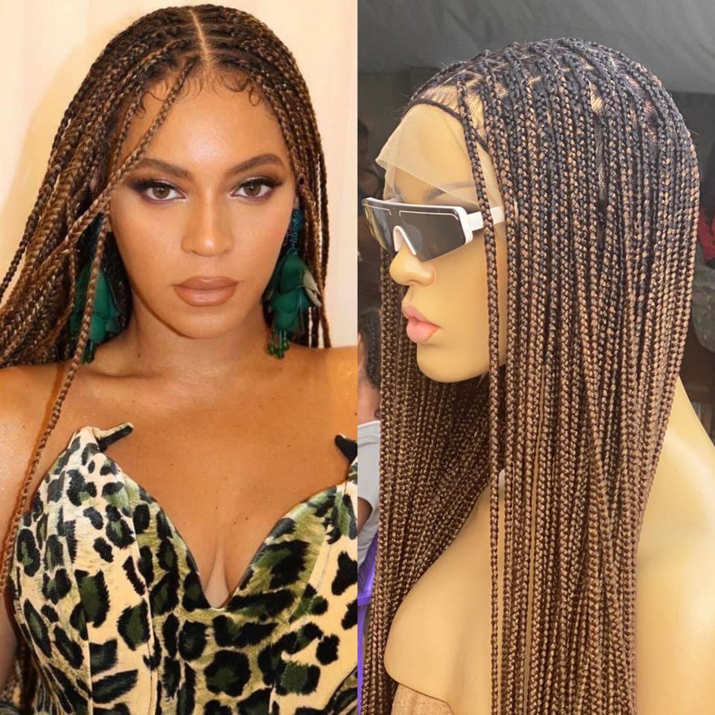 Beyoncé Honey Blonde Knotless Braid Wig "Premium Swiss Full Lace"