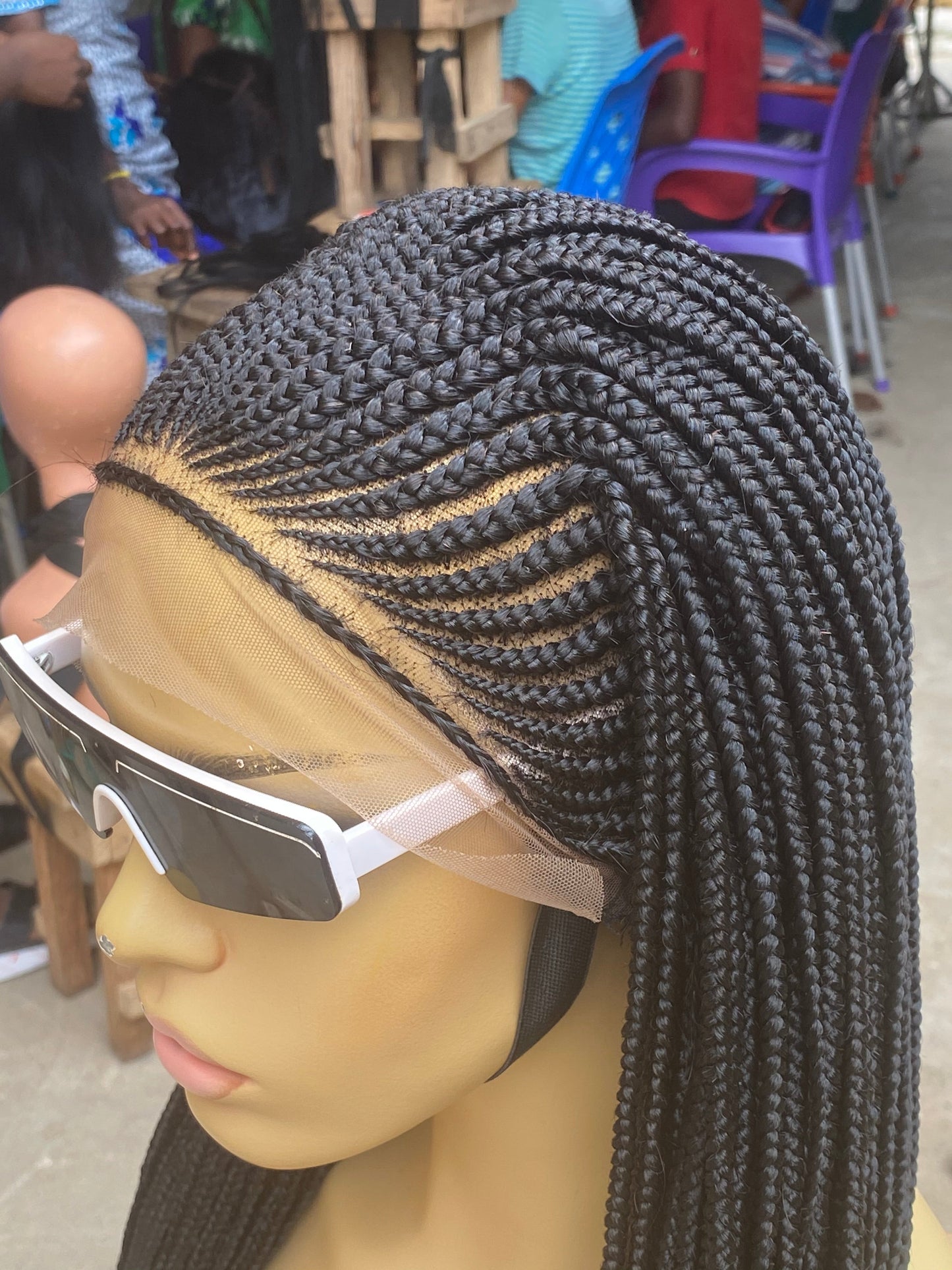 Cornrow Braid Wig "13x4 Lace Frontal" - Bemi