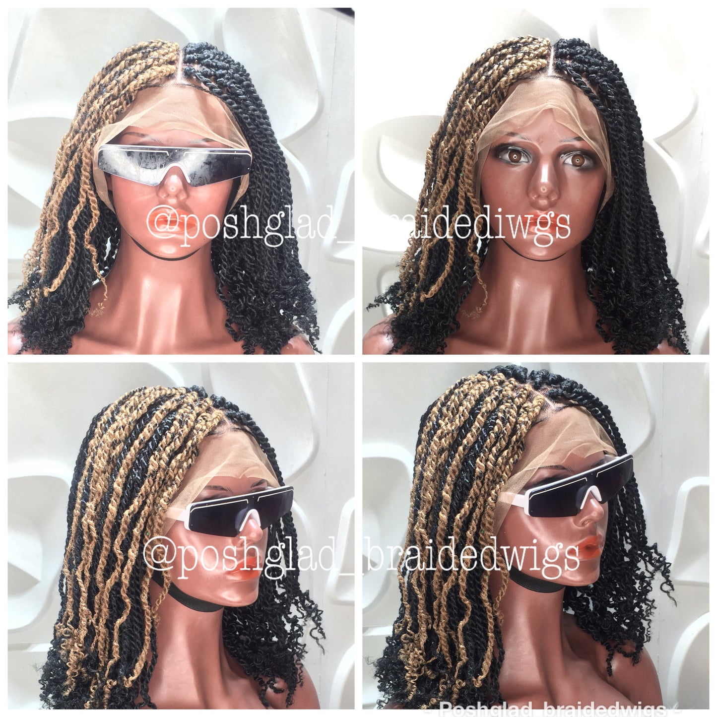 Kinky Twist Braided Wig (13 by 4 Frontal Lace) - Celestina