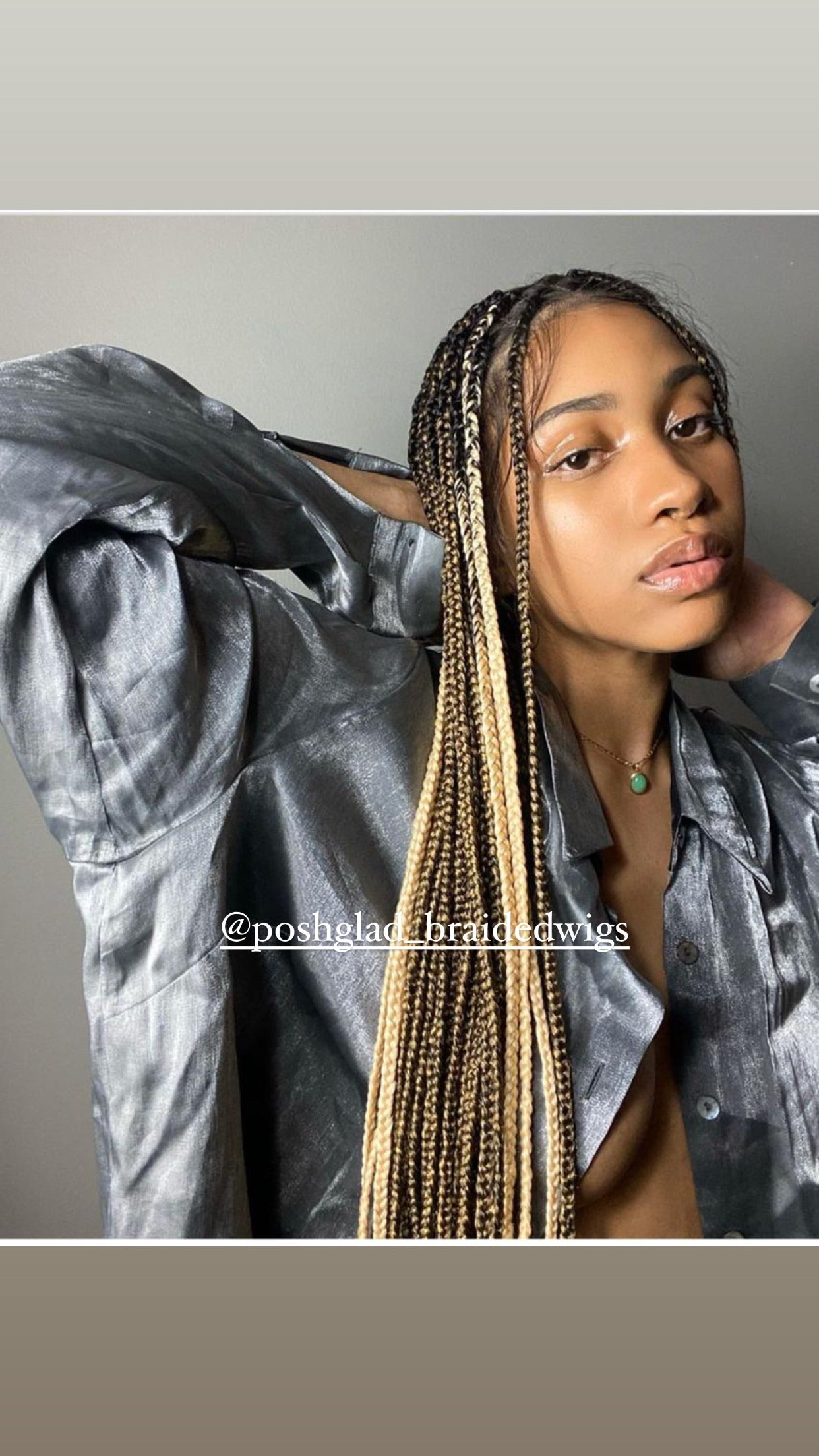 Knotless Braid Wig (Full Lace Custom Color) Glueless, Scalp-Looking