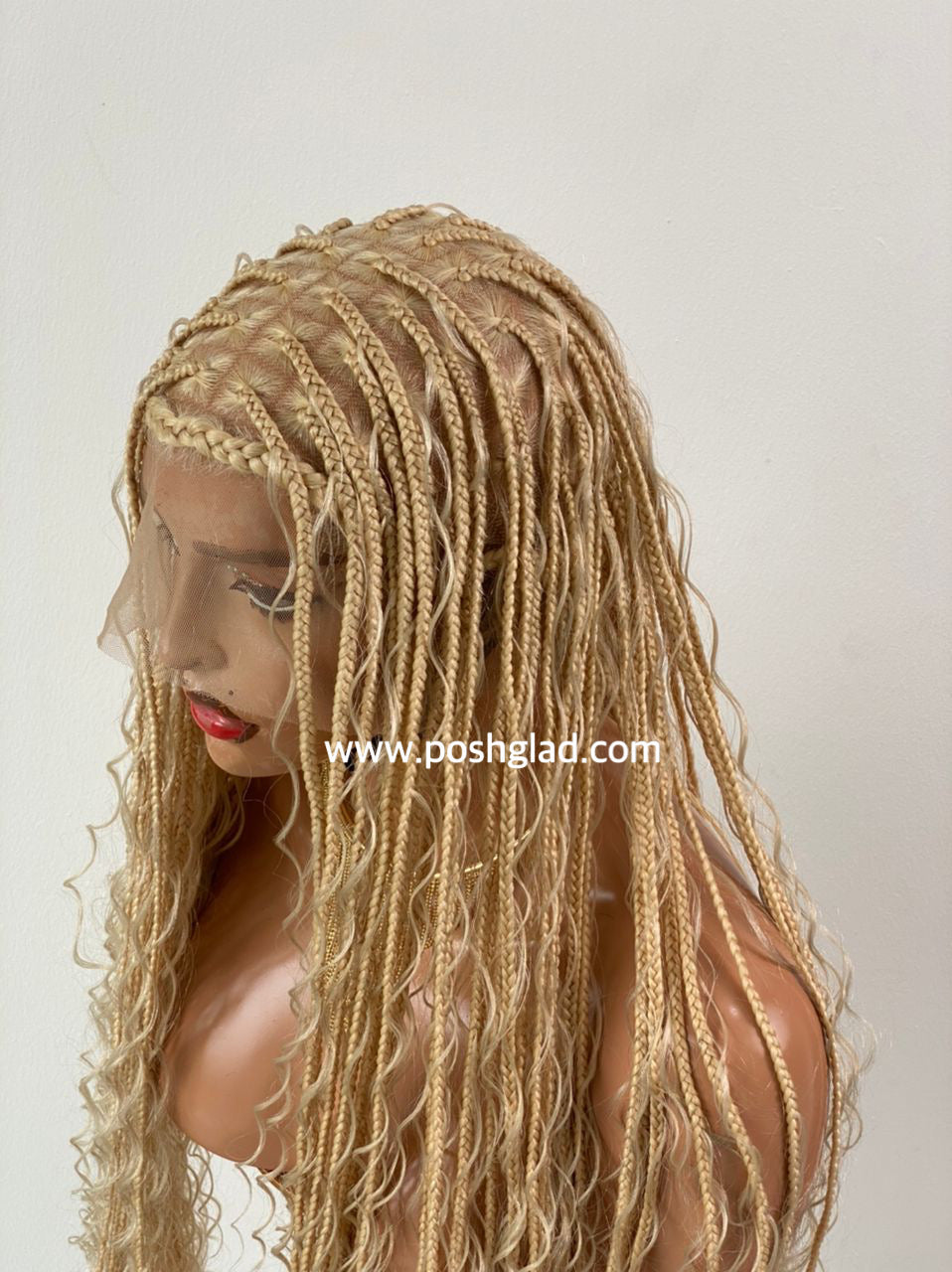 Bohemian Knotless Braid Wig "HD Full Lace" Blondy