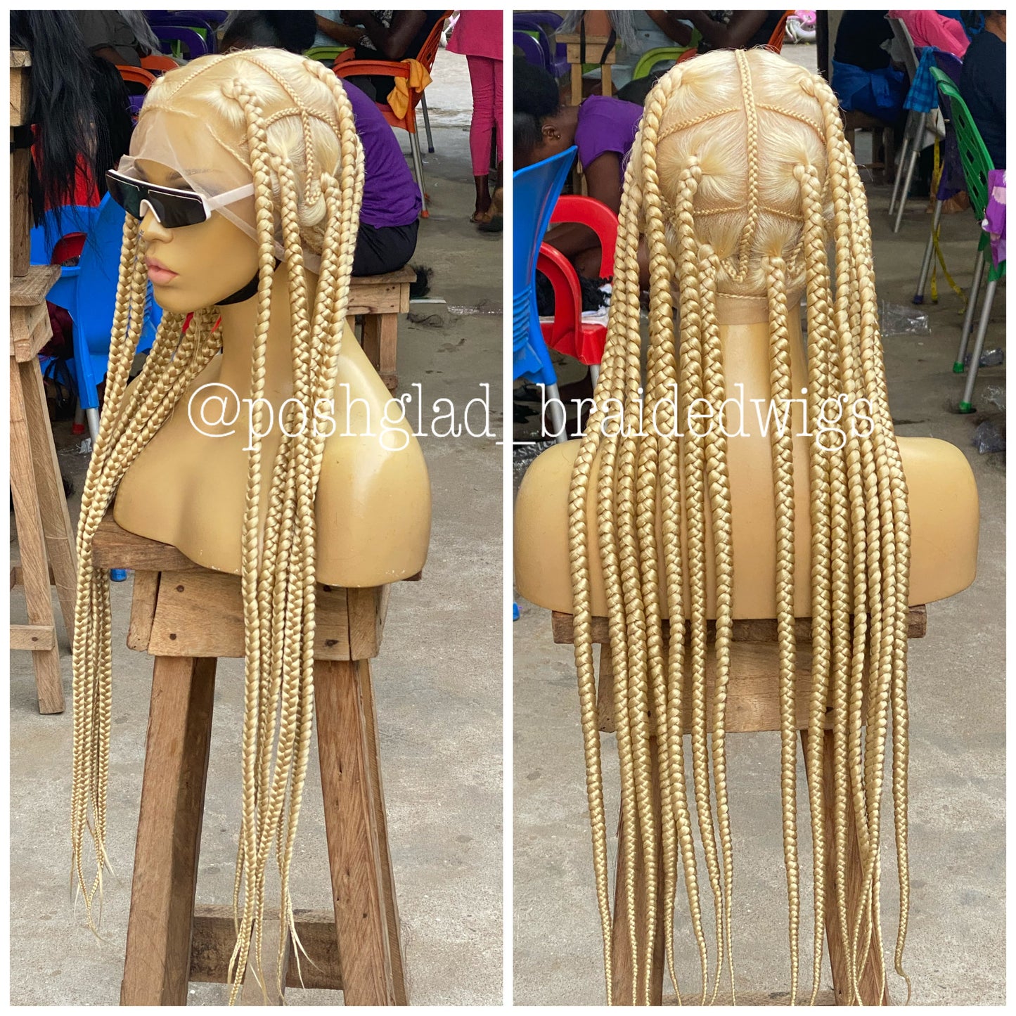 Knotless Braid Wig - Large Plaits  Bright Blonde - Taylor