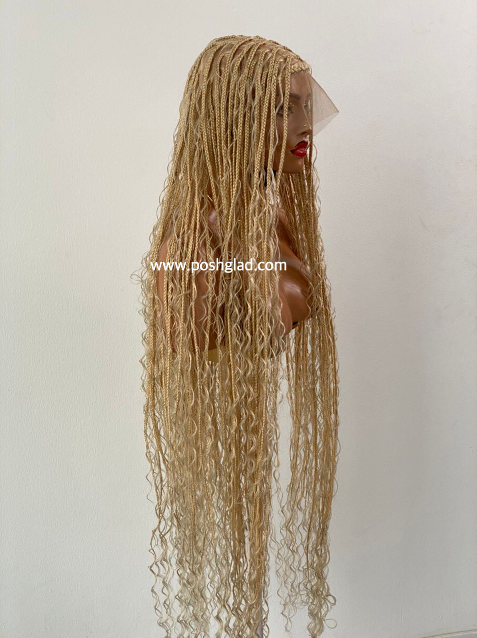 Bohemian Knotless Braid Wig "HD Full Lace" Blondy