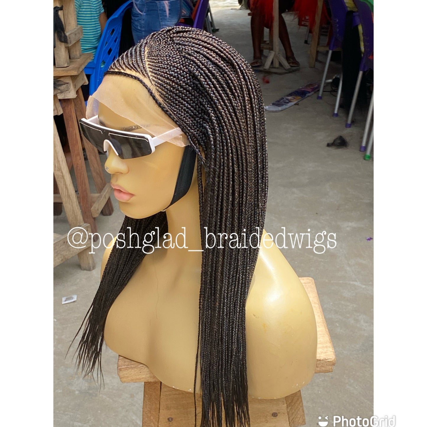 Cornrow Braid Wig - 13x4 Lace Frontal Side Part - Carol