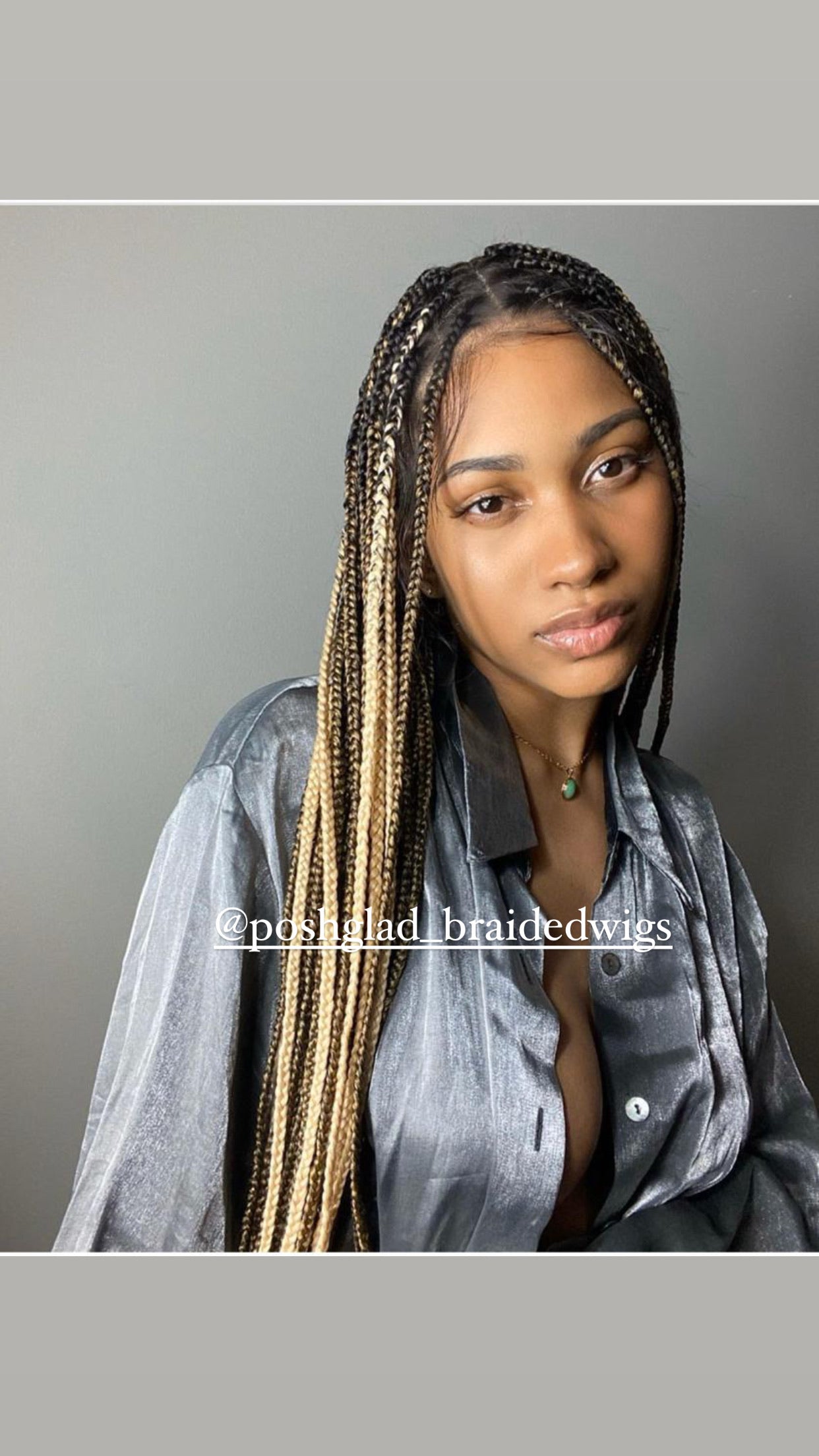 Knotless Braid Wig (Full Lace Custom Color) Glueless, Scalp-Looking