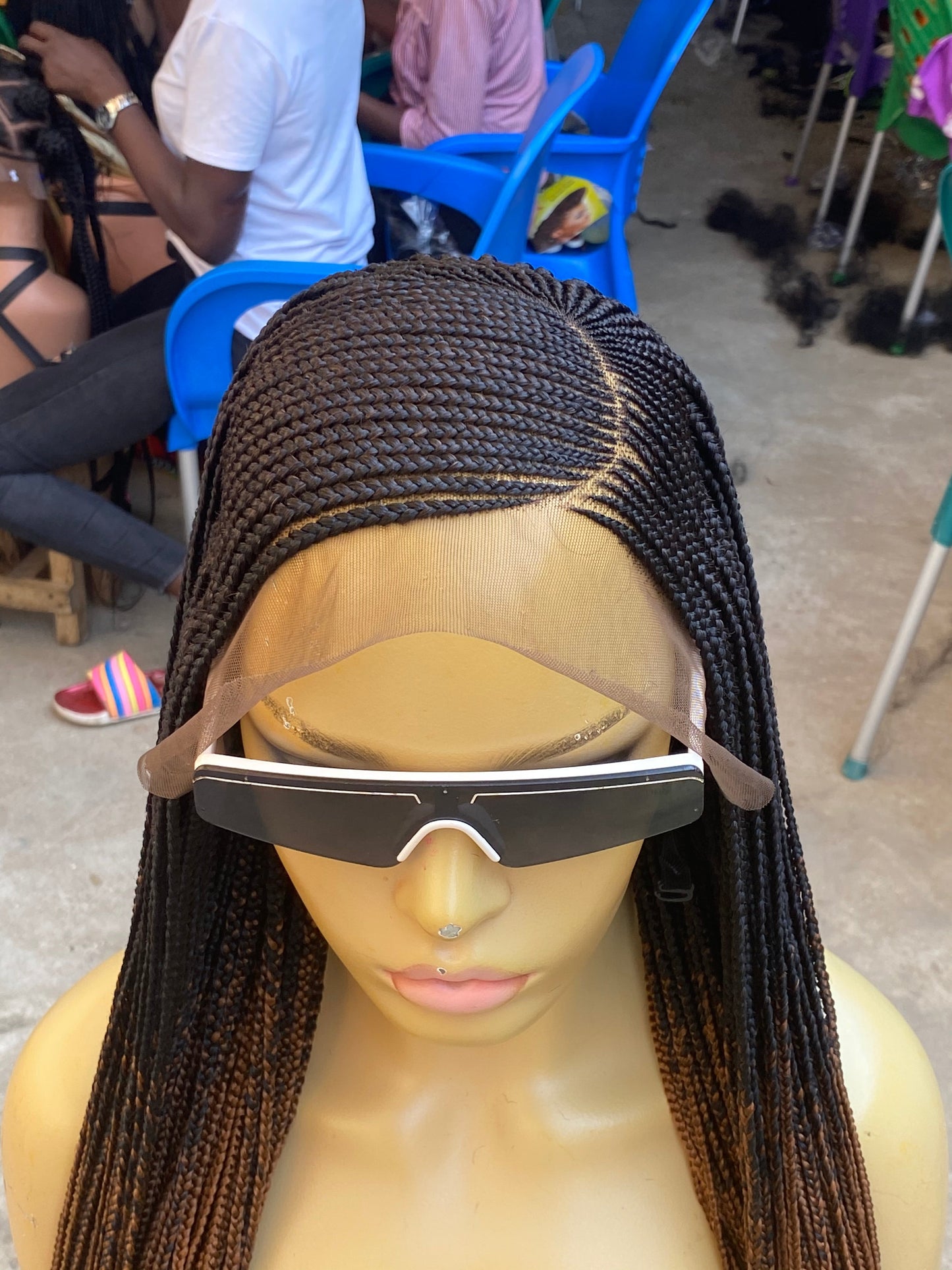 Cornrow Braid Wig (13x4 Lace Frontal) - C cut