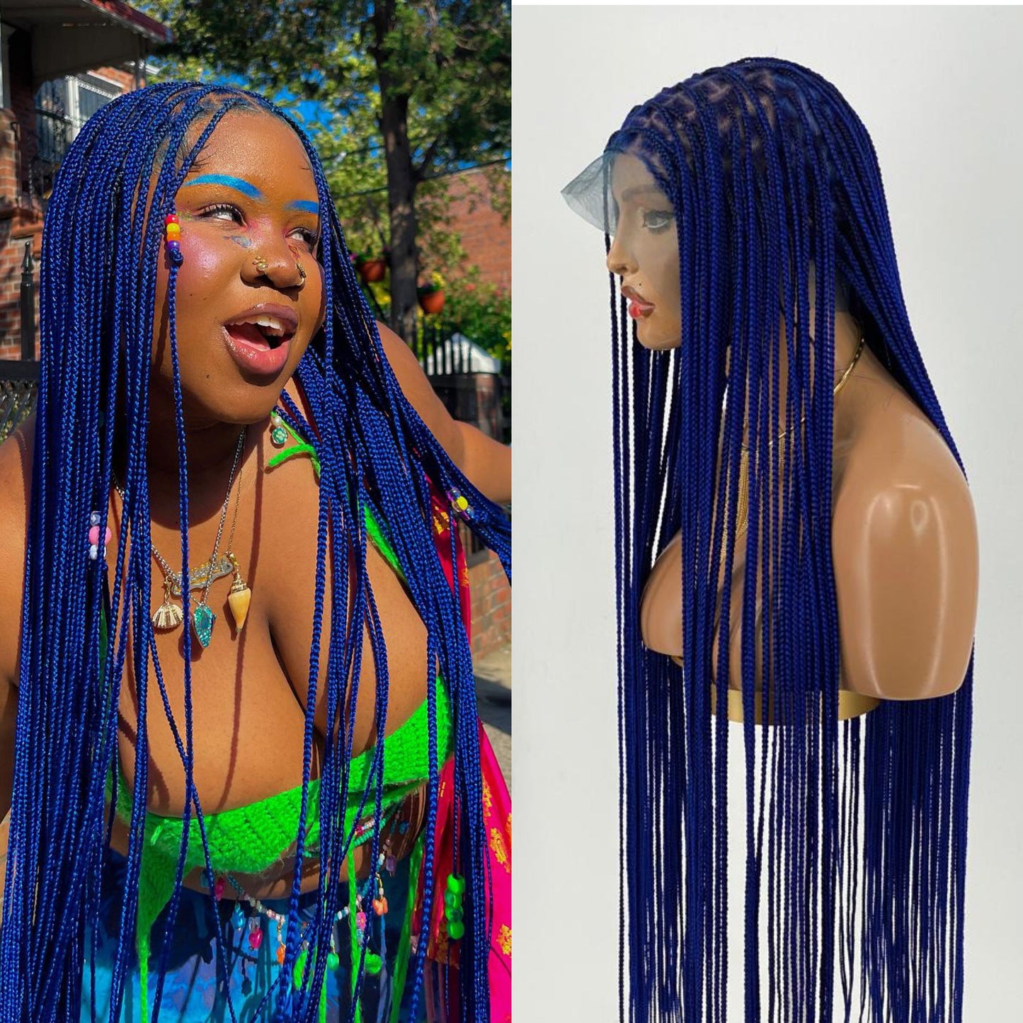 Shade knotless (PREMIUM BLUE) cost extra $50 for calf length