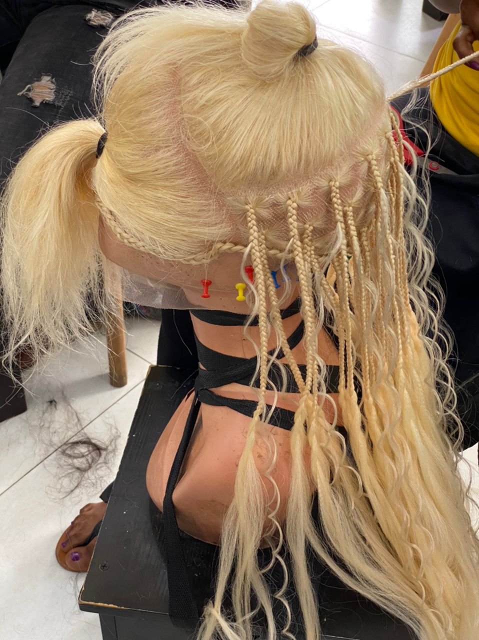 Bohemian Knotless Braid Wig "HD Full Lace" Blondy