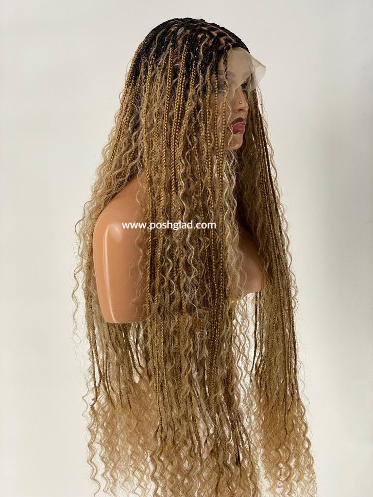 BOHEMIAN KNOTLESS BRAID WIG, FULL LACE, WAIST, VIP LUX COLOR