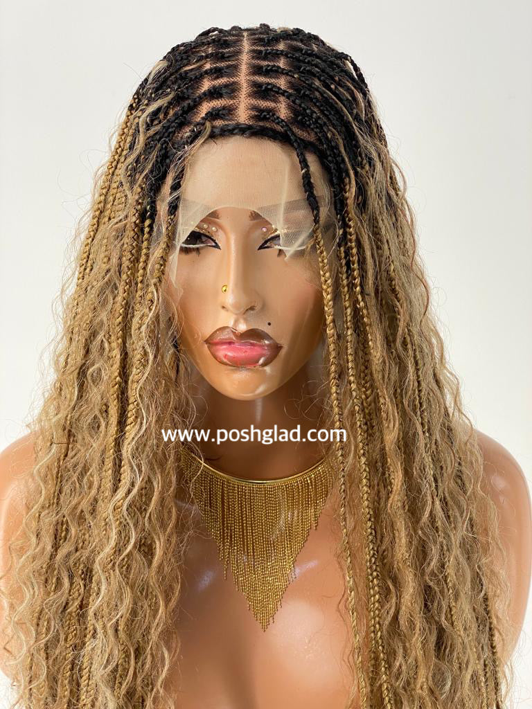 BOHEMIAN KNOTLESS BRAID WIG, FULL LACE, WAIST, VIP LUX COLOR
