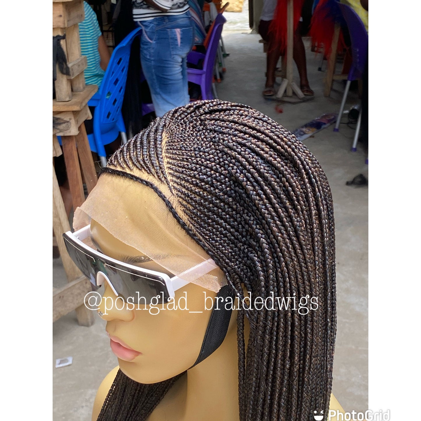 Cornrow Braid Wig - 13x4 Lace Frontal Side Part - Carol