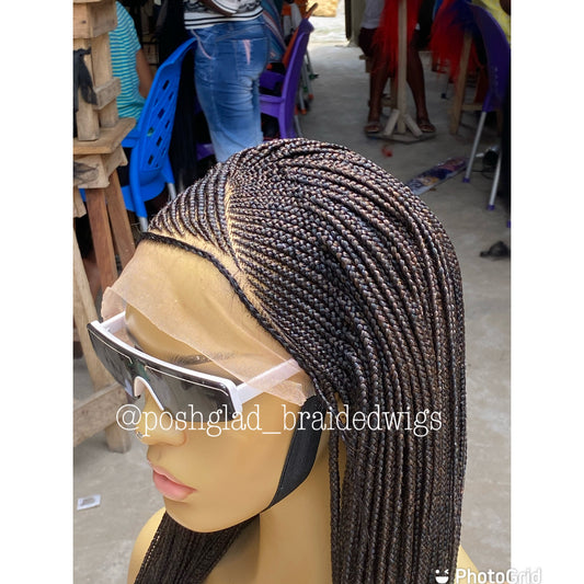 Cornrow Braid Wig - 13x4 Lace Frontal Side Part - Carol