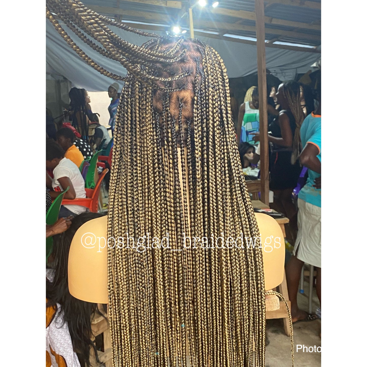 Knotless Braid Wig (Full Lace Custom Color) Glueless, Scalp-Looking