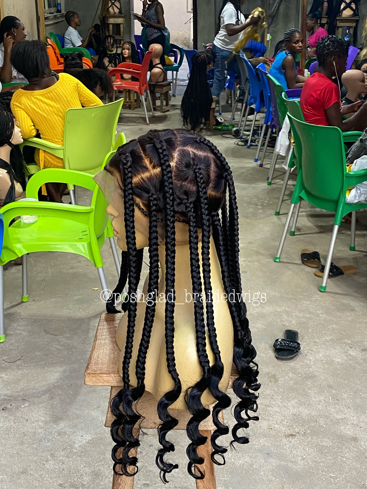 Coileray HairStyle Jumbo Knotless Braid, Full Lace, Color 1B, 30 Inches, Glueless