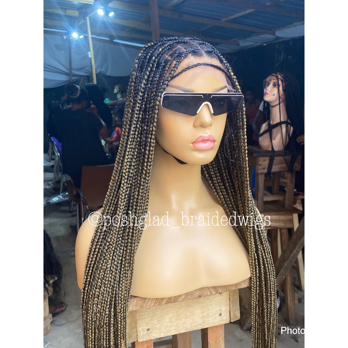 Knotless Braid Wig (Full Lace Custom Color) Glueless, Scalp-Looking