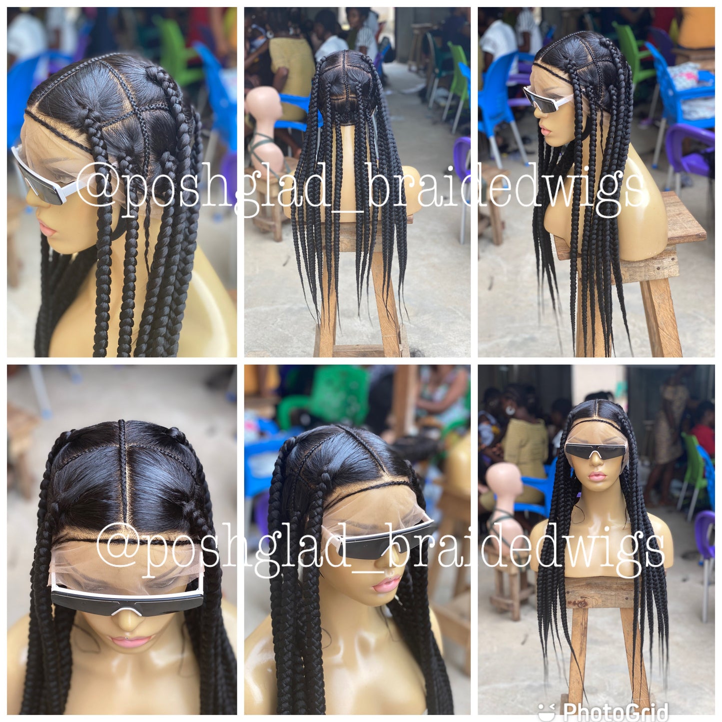 Large Jumbo Knotless Braid Wig "Swiss Full Lace" (Anita)