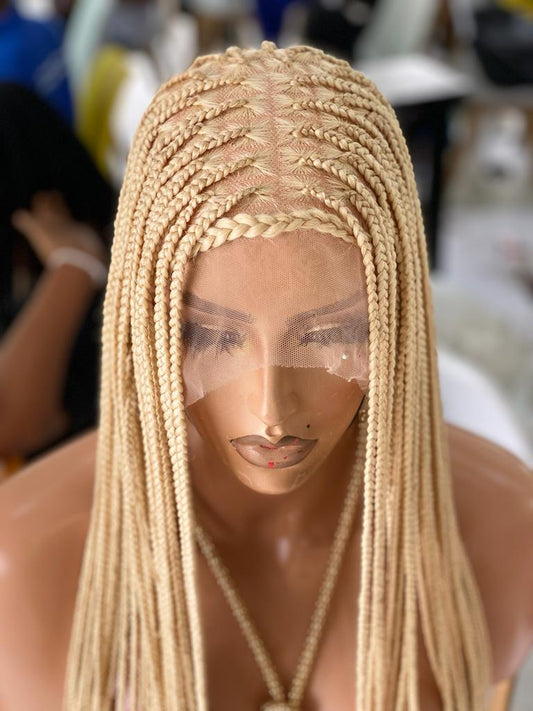 Shade Knotless In Premium Blond, Human Hair Swiss Full Lace, Tailbone, Glueless