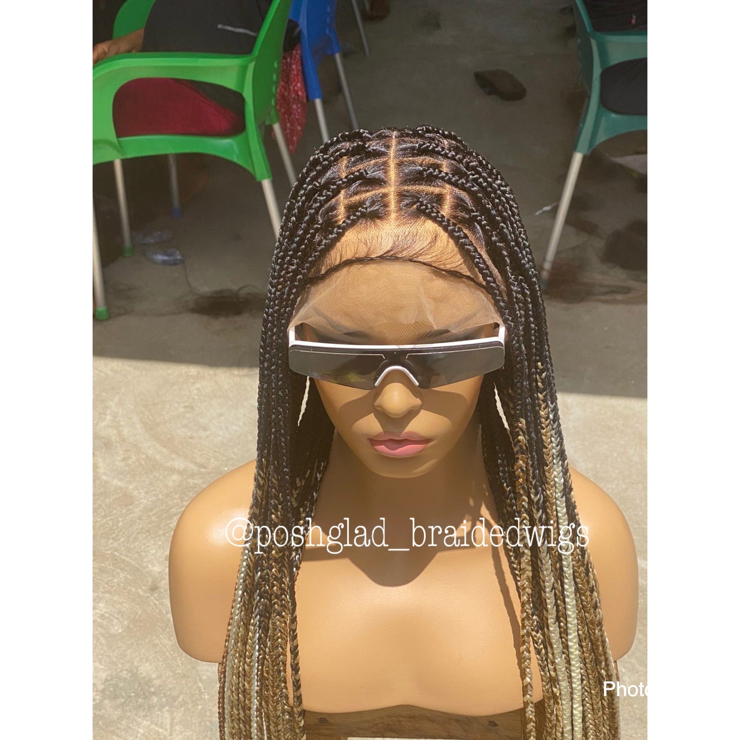 Shade Knotless Wig "Ombre Color" Medium Brown Full Lace