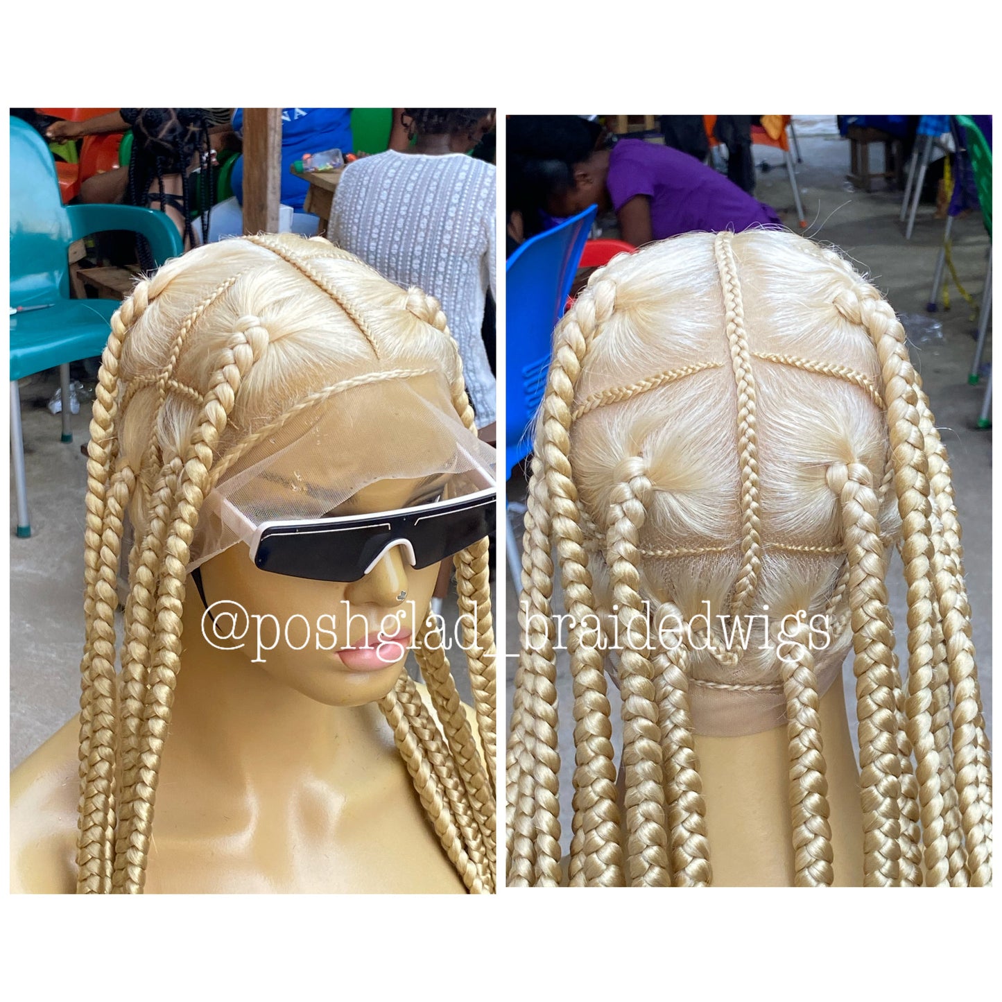 Knotless Braid Wig - Large Plaits  Bright Blonde - Taylor