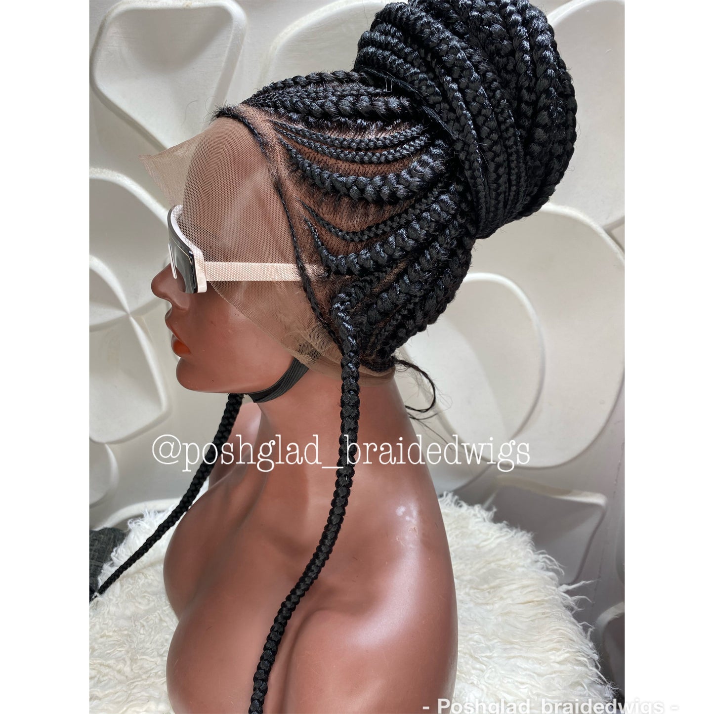 Cornrow Braid Wig - Color 1B Ponytail - Sekinat