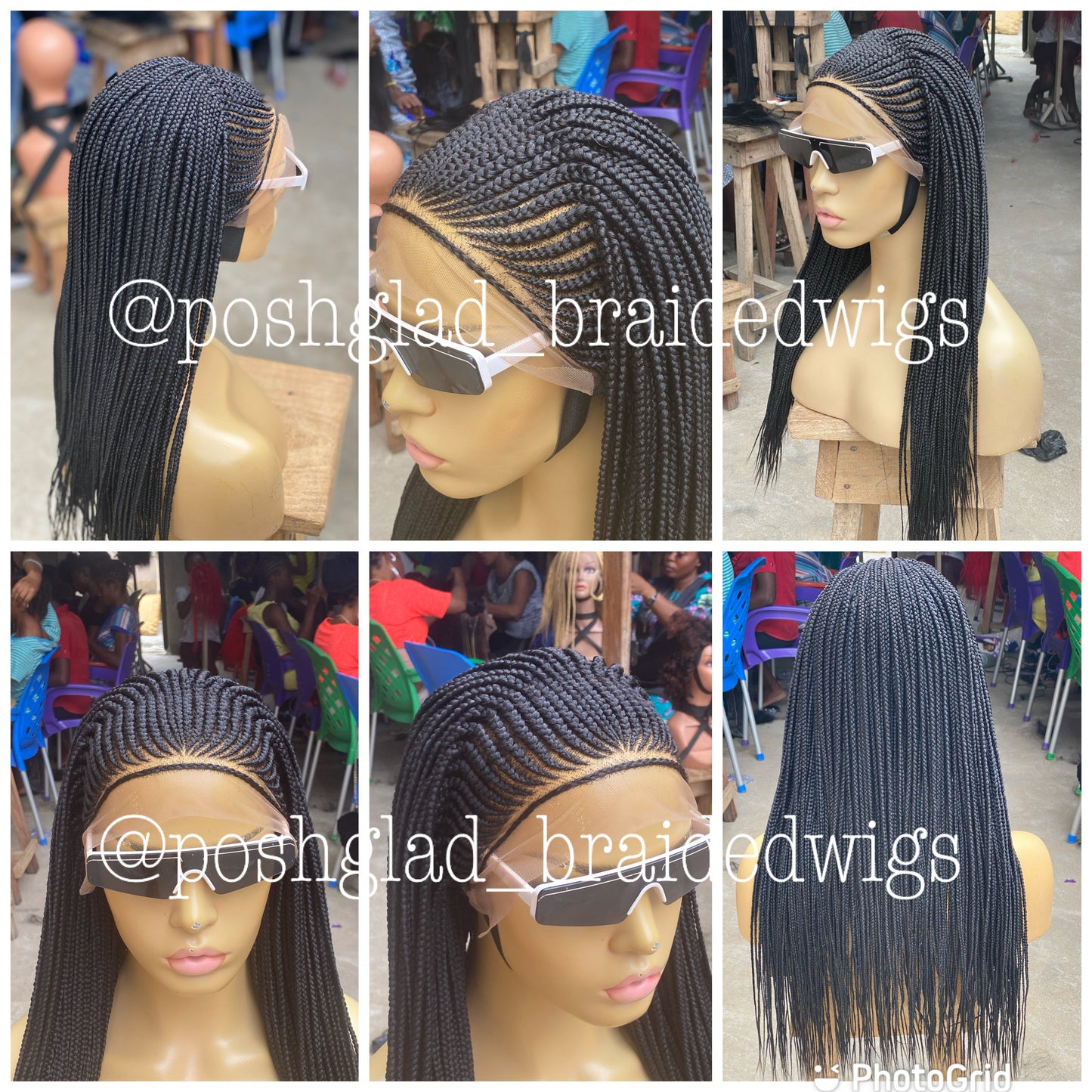 Cornrow Braid Wig "13x4 Lace Frontal" - Bemi