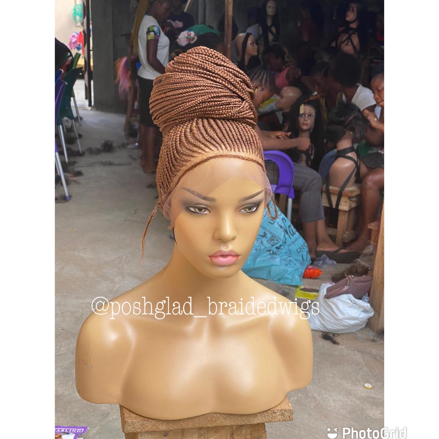 Cornrow Braid Wig - Auburn Full Lace - Iyawa