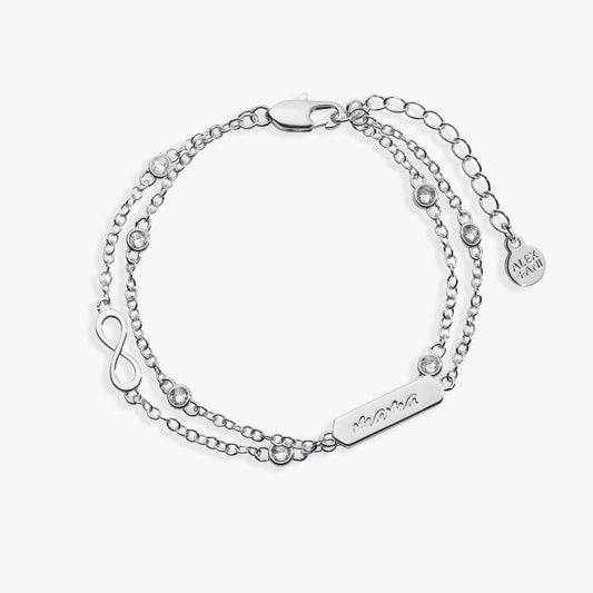 Mama Infinity Chain Double Strand Bracelet