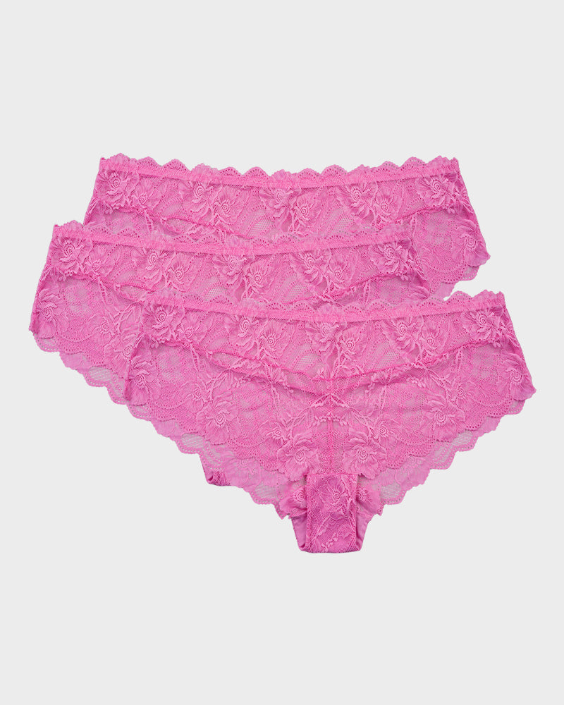 Floral Lace Seamless Brief Panty (3 Pack)