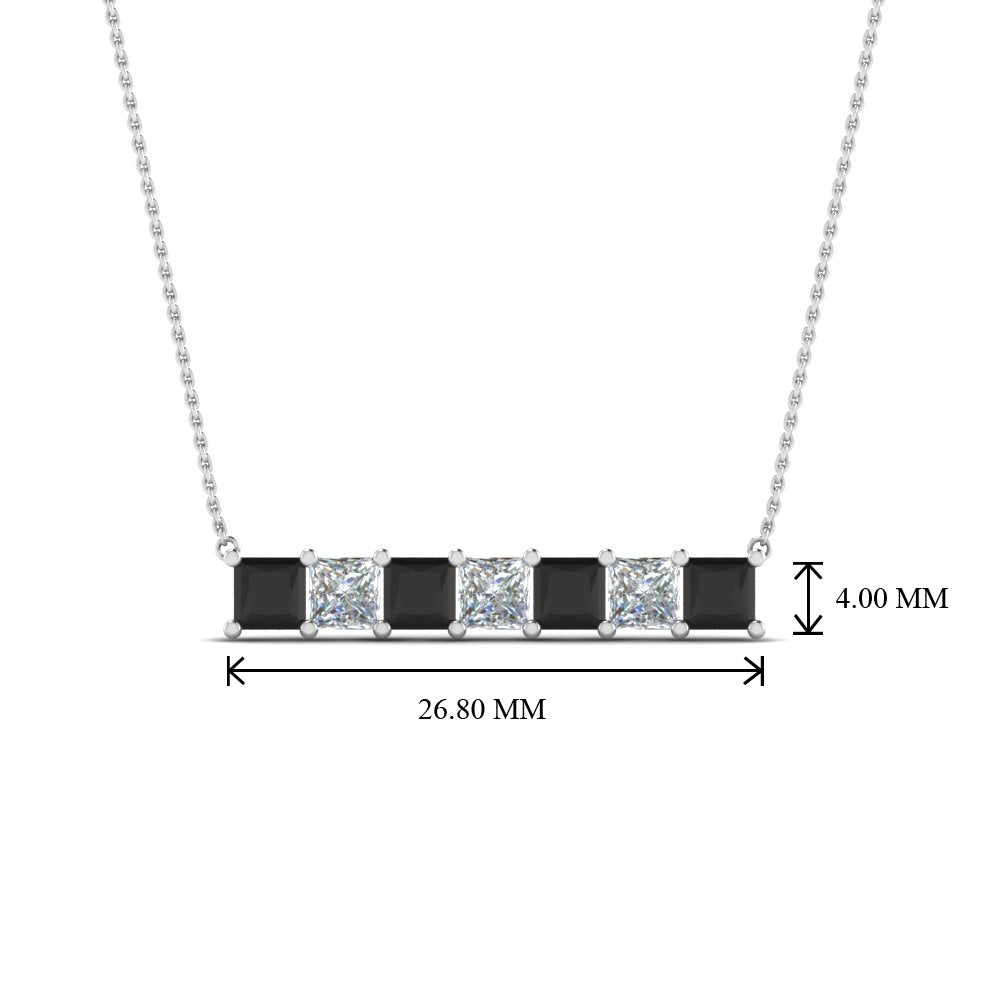Princess Cut Horizontal Bar Pendant