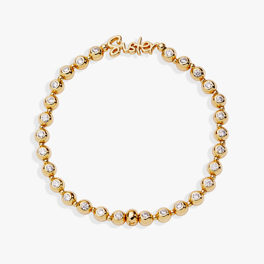 Sister Elongated Crystal Stretch Bracelet