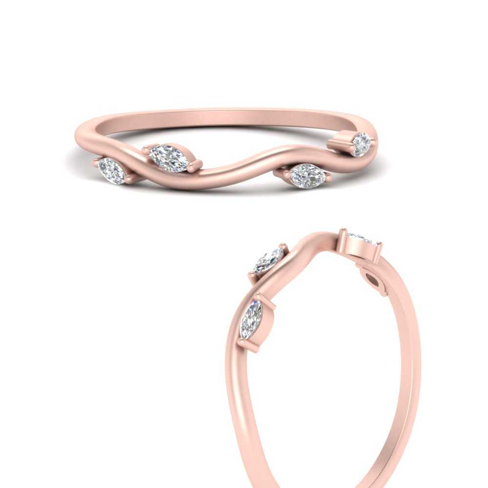 Vine Marquise Simple Wedding Band