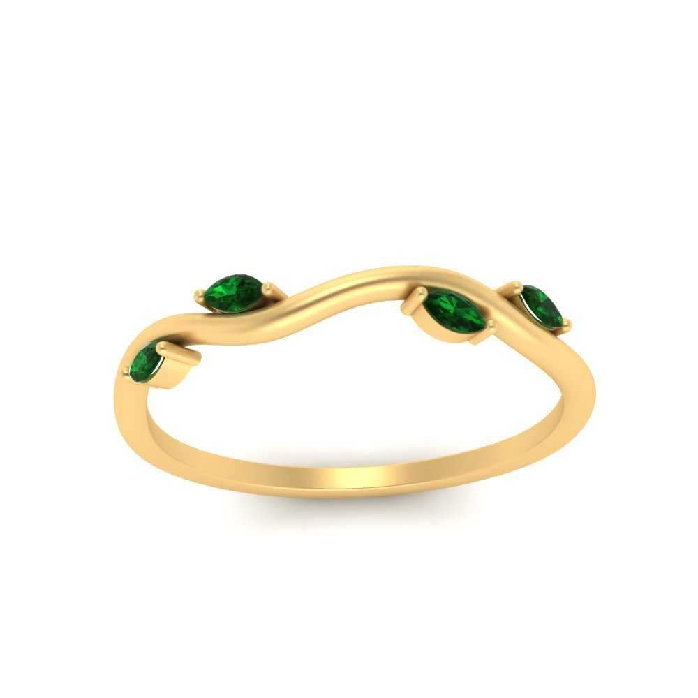Vine Marquise Simple Wedding Band