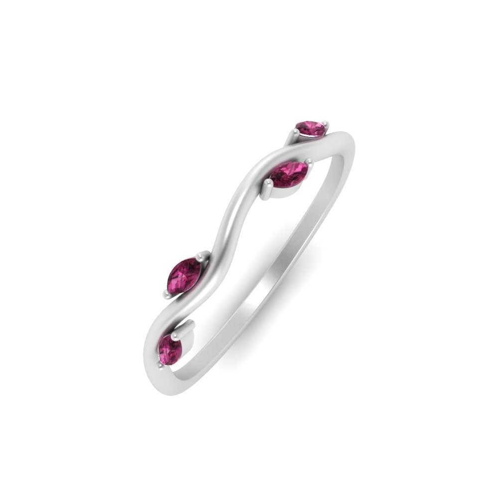 Vine Marquise Simple Wedding Band